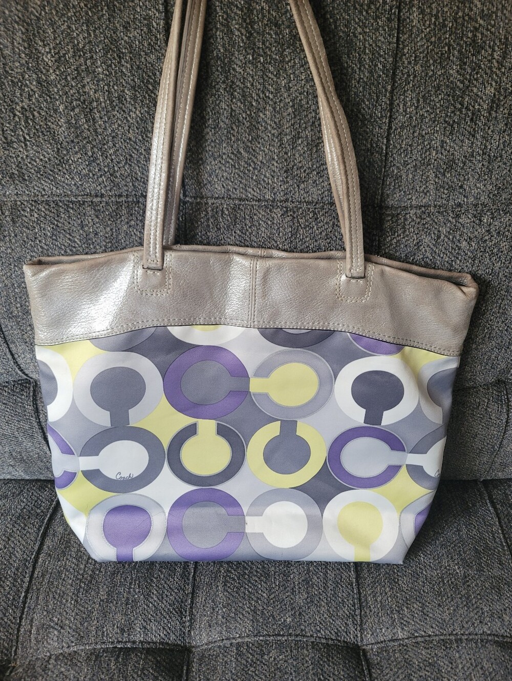 Coach Julia Metallic Op Art Tote Y2K Era - Picture 7 of 10